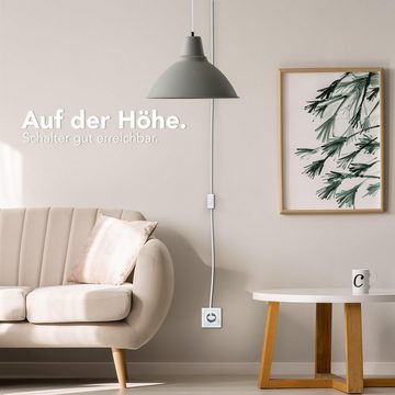 EAZY CASE Lampenfassung E27 Lampensockel mit Schalter und Kabel 3,5m, E27 Fassung für Lampenschirm DIY Lampe zum Aufhängen Stromkabel Weiß