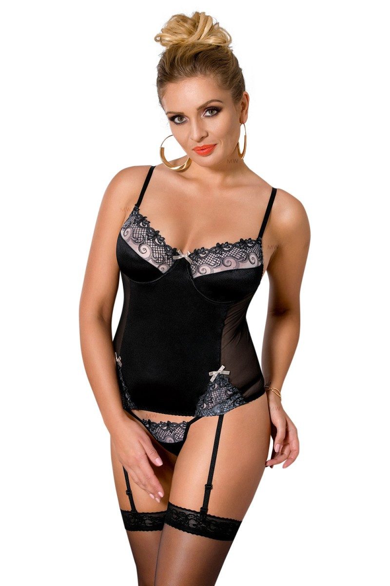 Corsage Passion Schwarzes Strapshemd Brasiliana - (4XL/5XL,6XL/7XL)
