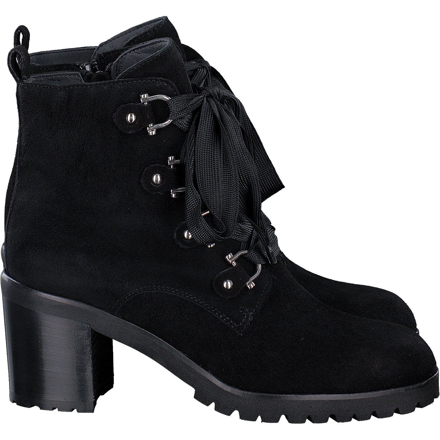 Maripé Velour Leder Schnürstiefelette Stylische Details an Ösen und Schnürsenkel