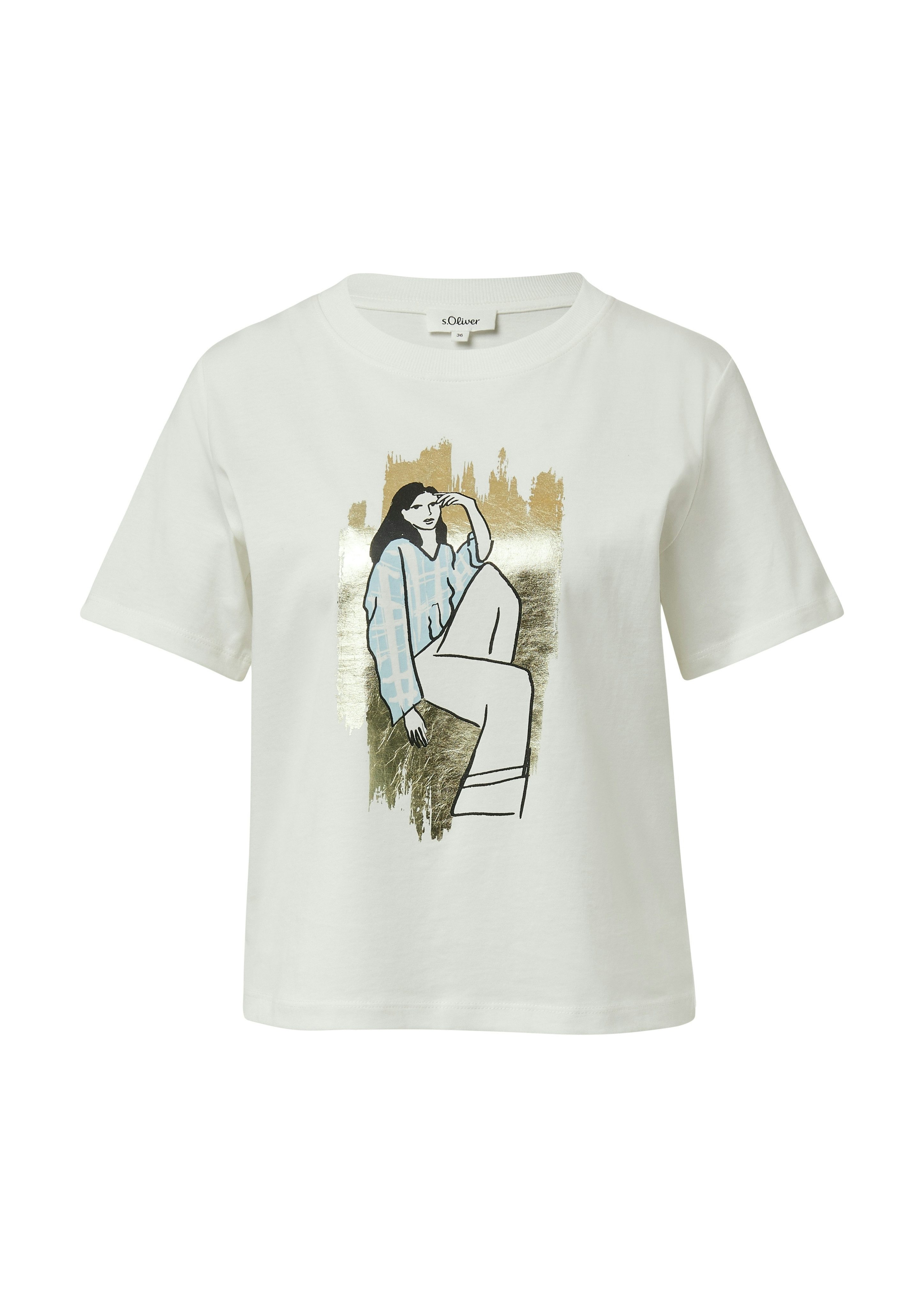 s.Oliver T-Shirt mit Flitzer-Print – Bild 4 von 4