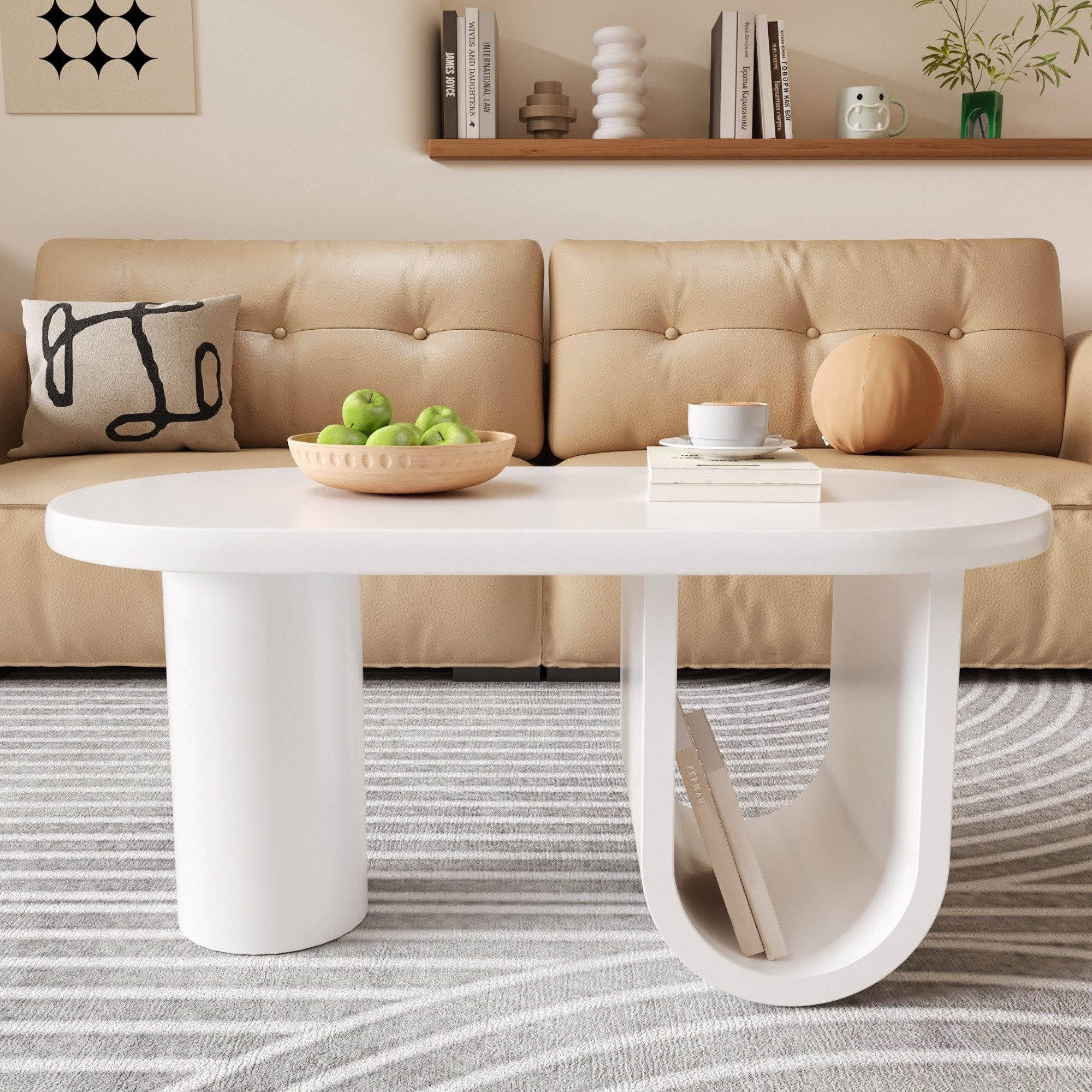 STILVORA Couchtisch Sofatisch mit 2 Schubladen,Wolkenform-Kaffeetisch günstig online kaufen