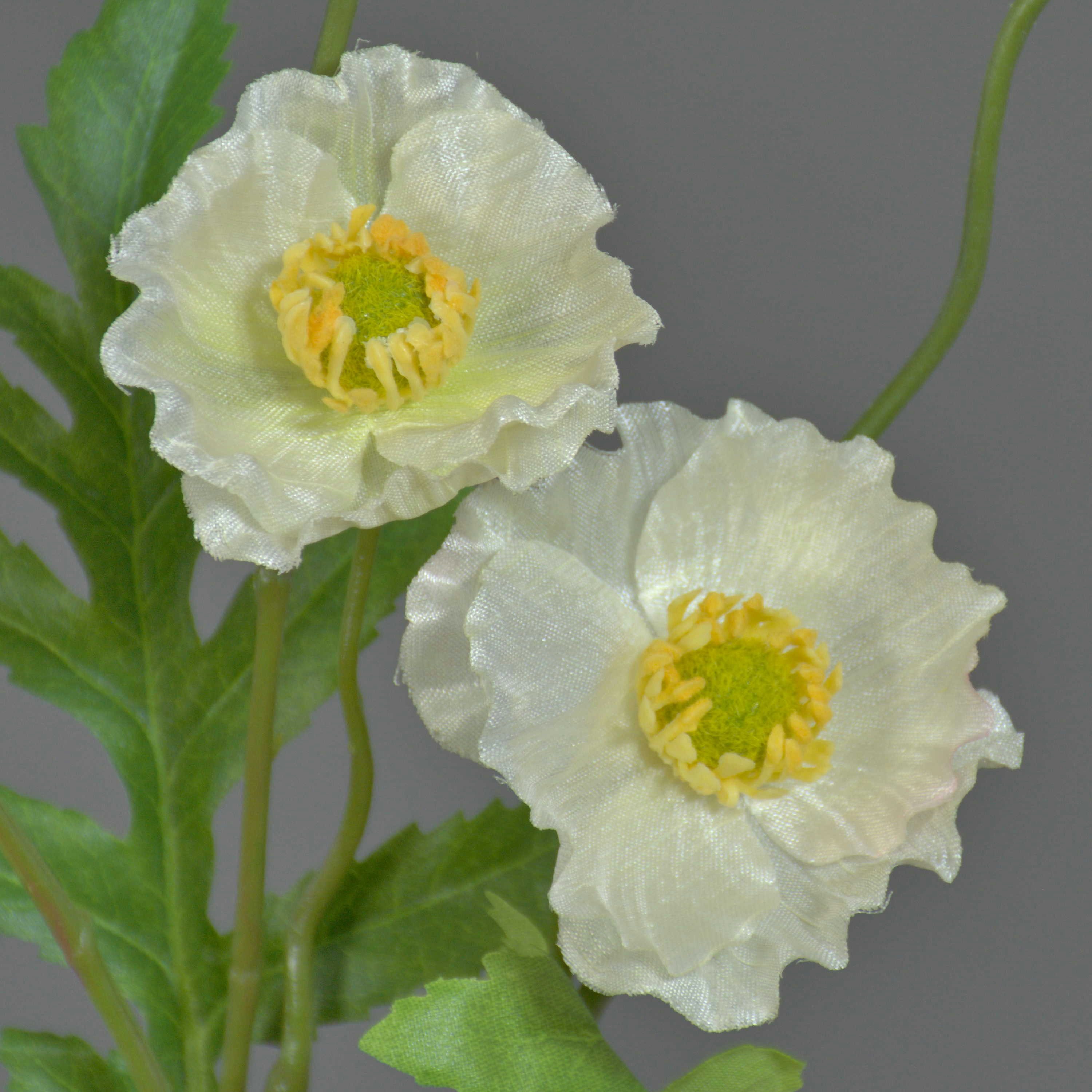 Kunstzweig Kunstblume Mohnblume Keira, weiß, 65cm, Ø 5cm Mohnblume, artplants, Höhe 65.0 cm