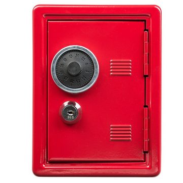 Idena Spardose Spartresor mit Zahlenschloss & Schlüsselschloss, Rot aus Metall Spardose