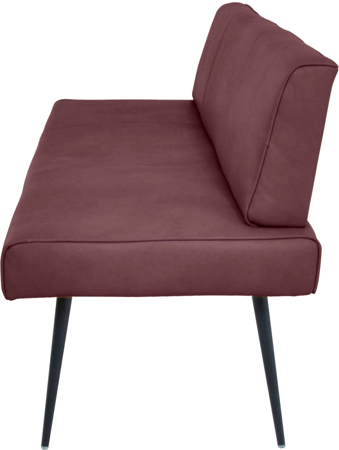 K+W Komfort & Wohnen Polsterbank Giacomo I (1-St), Metallfüsse in schwarz, wahlweise in der Breite 200cm oder 177cm