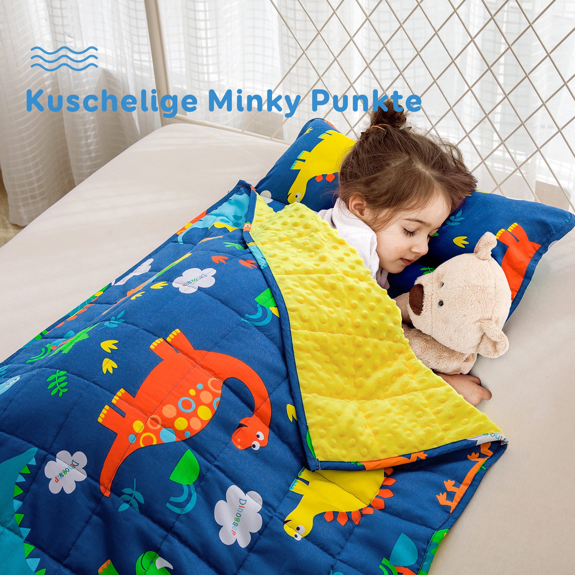 SiviO Kinderschlafsack 2-in-1 Schlafmatte und gewichtete Decke (1 tlg), Maschinenwaschbar,130 x 50 cm, für Kinder 3 bis 7 Jahren