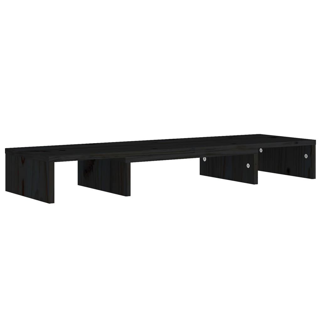 Kiefer Massivholz Schwarz Monitorständer 80x24x10,5 furnicato cm TV-Schrank