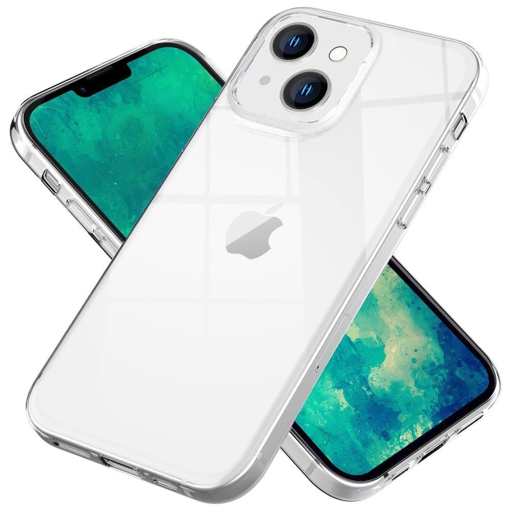 CoverKingz Handyhülle Hülle für Apple iPhone 15 Handyhülle Silikon Cover Case Bumper 15,5 cm (6,1 Zoll), Schutzhülle Silikonhülle Backcover slim Softcase durchsichtig