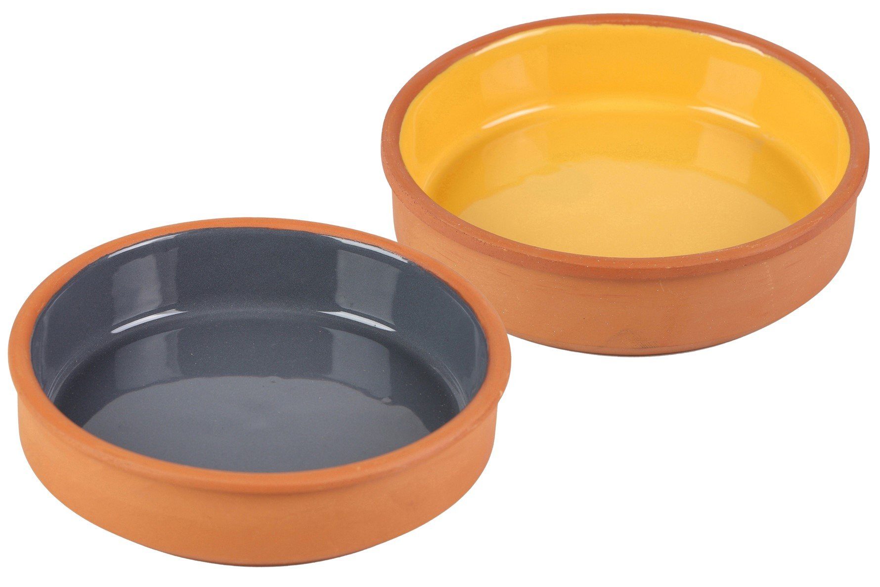 Tapas-Schale Tapas Schalen ca. 16cm Terrakotta - 2 Stück - farbig glasiert