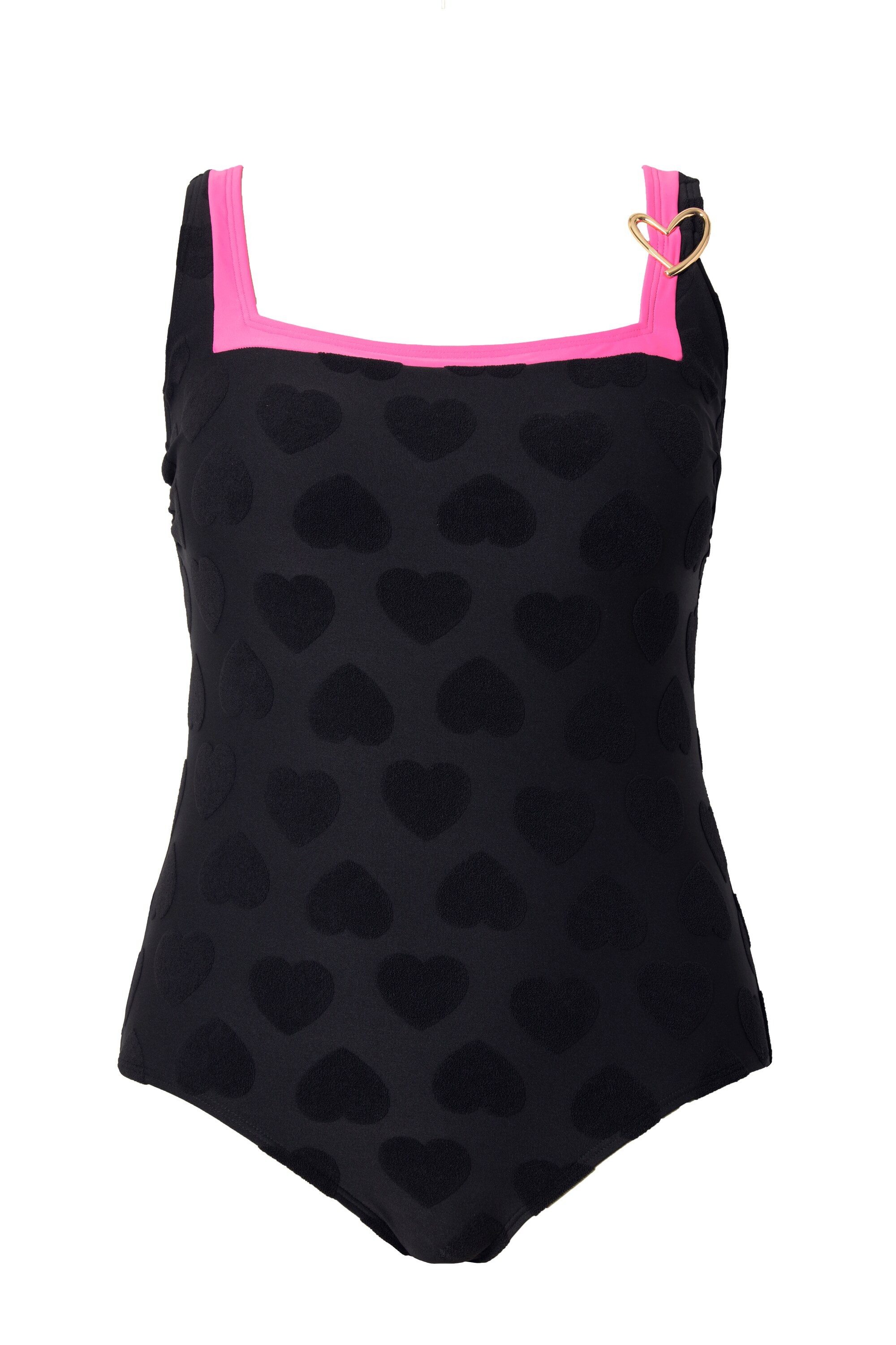 Ulla Popken Badeanzug Badeanzug Herzen Carree- Ausschnitt Softcups günstig online kaufen