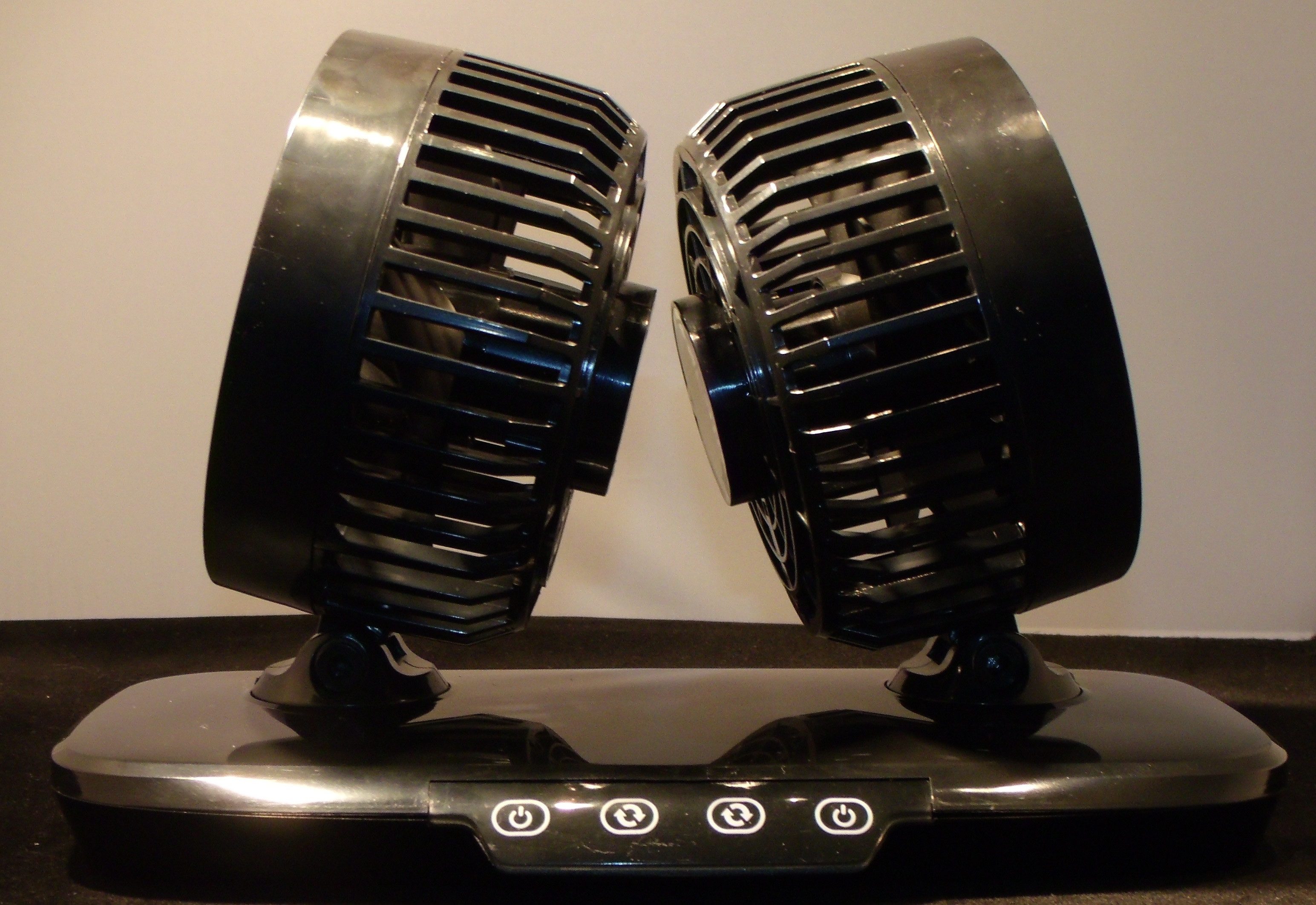 Wehmann Tischventilator Doppelventilator Autoventilator, Touchsensor Luxus 360° verstellbar