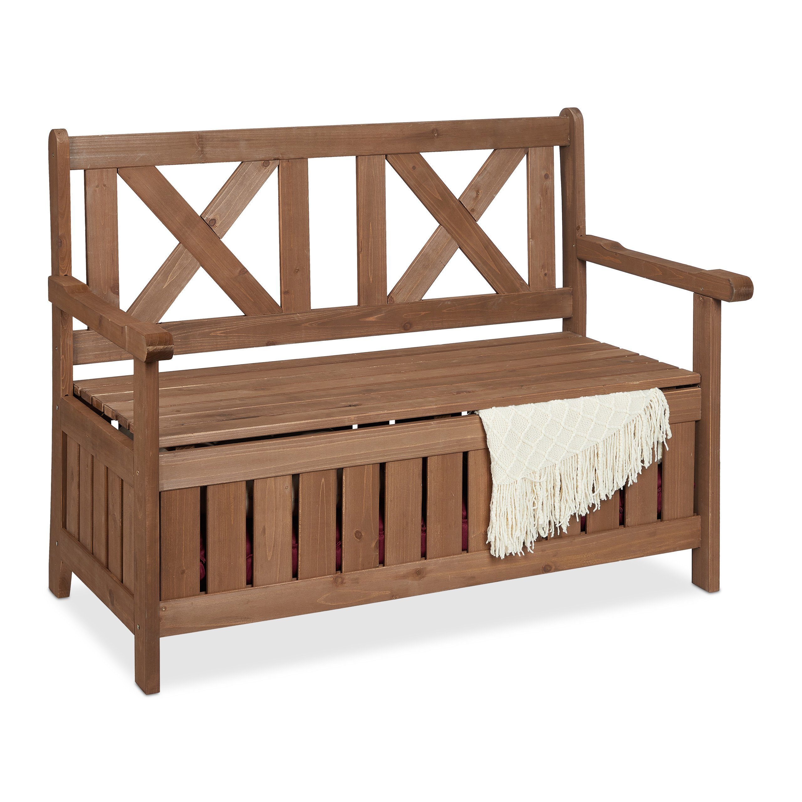 relaxdays Gartenbank mit Stauraum günstig online kaufen