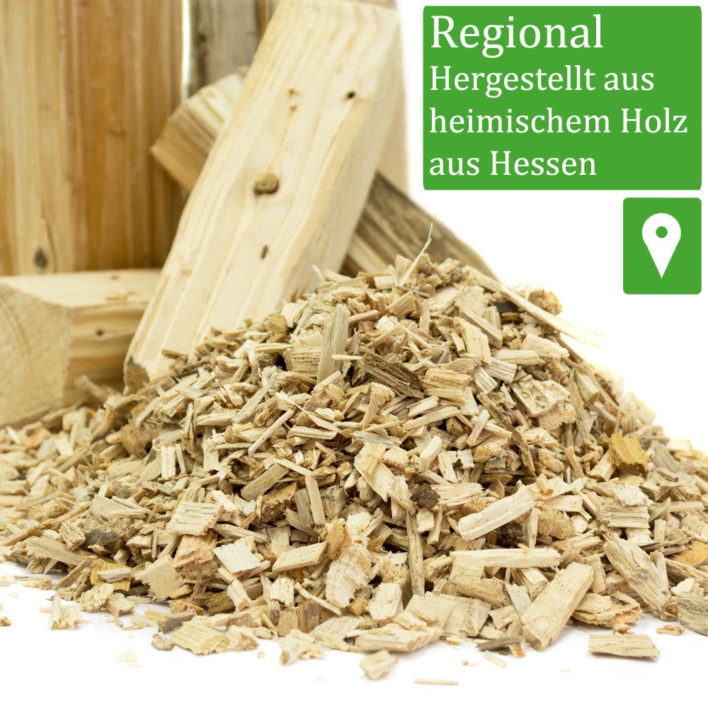 Flameup Holzhäcksel Hackschnitzel für Ofen Rindenmulch für Garten Holz Pflanzen 100-500 L, 100 l