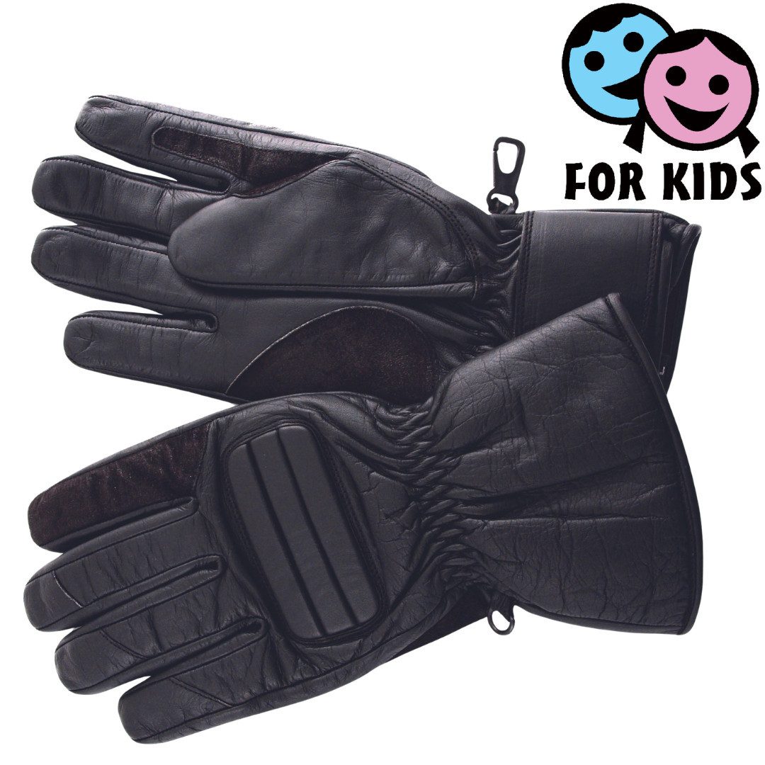 roleff Motorradhandschuhe RO500K Kinder-Lederhandschuhe – Kurz, gepolstert & griffig XS in klassichem Design