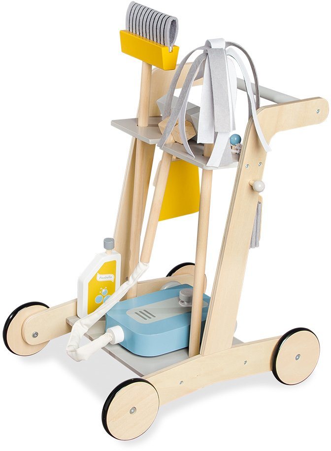 Pinolino® Kinder-Putzwagen Holzspielzeug, Pia, (7-tlg), aus Holz