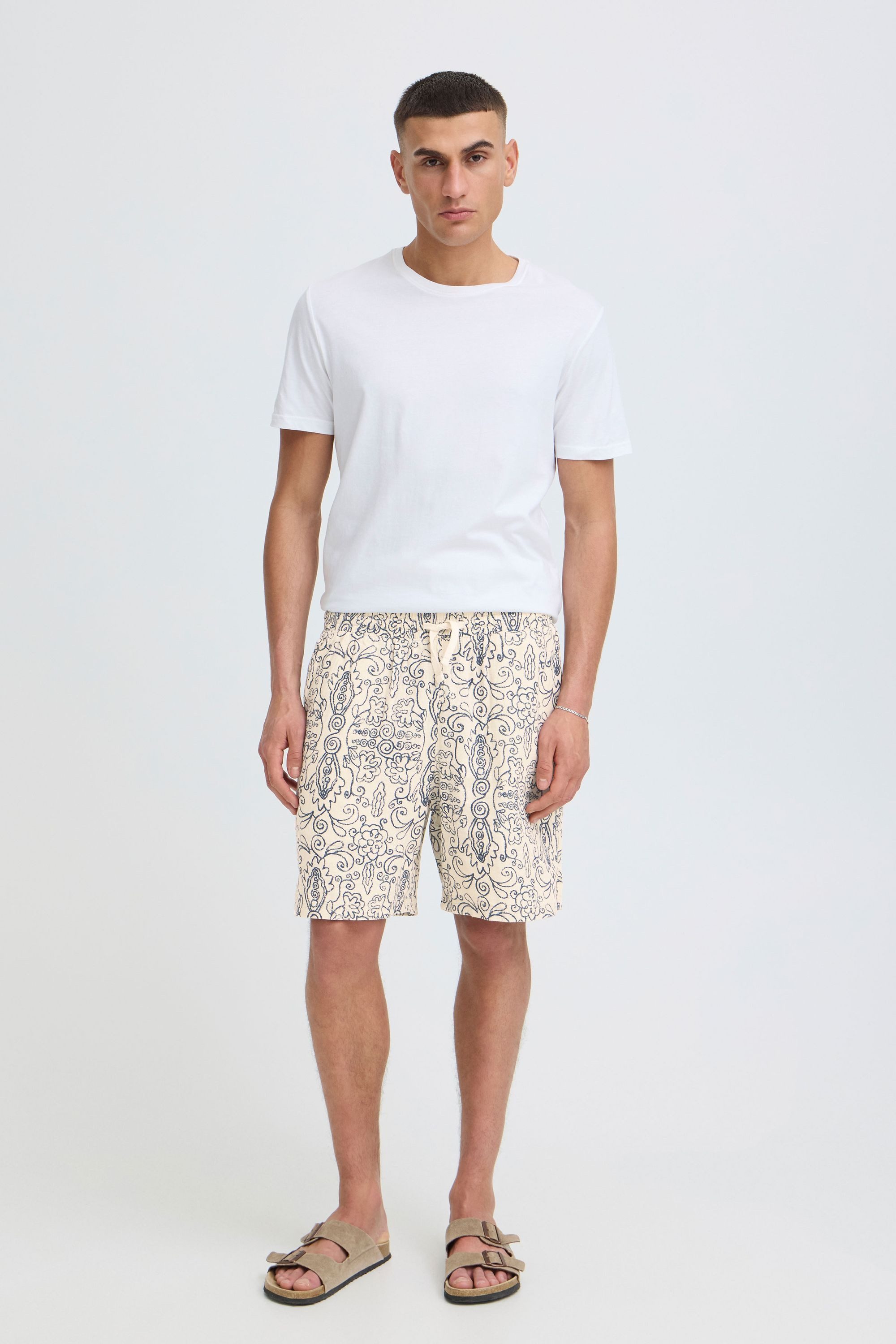 !Solid Leinenhose SDLiam Gemusterte Leinen-Mix-Shorts mit Kordeln