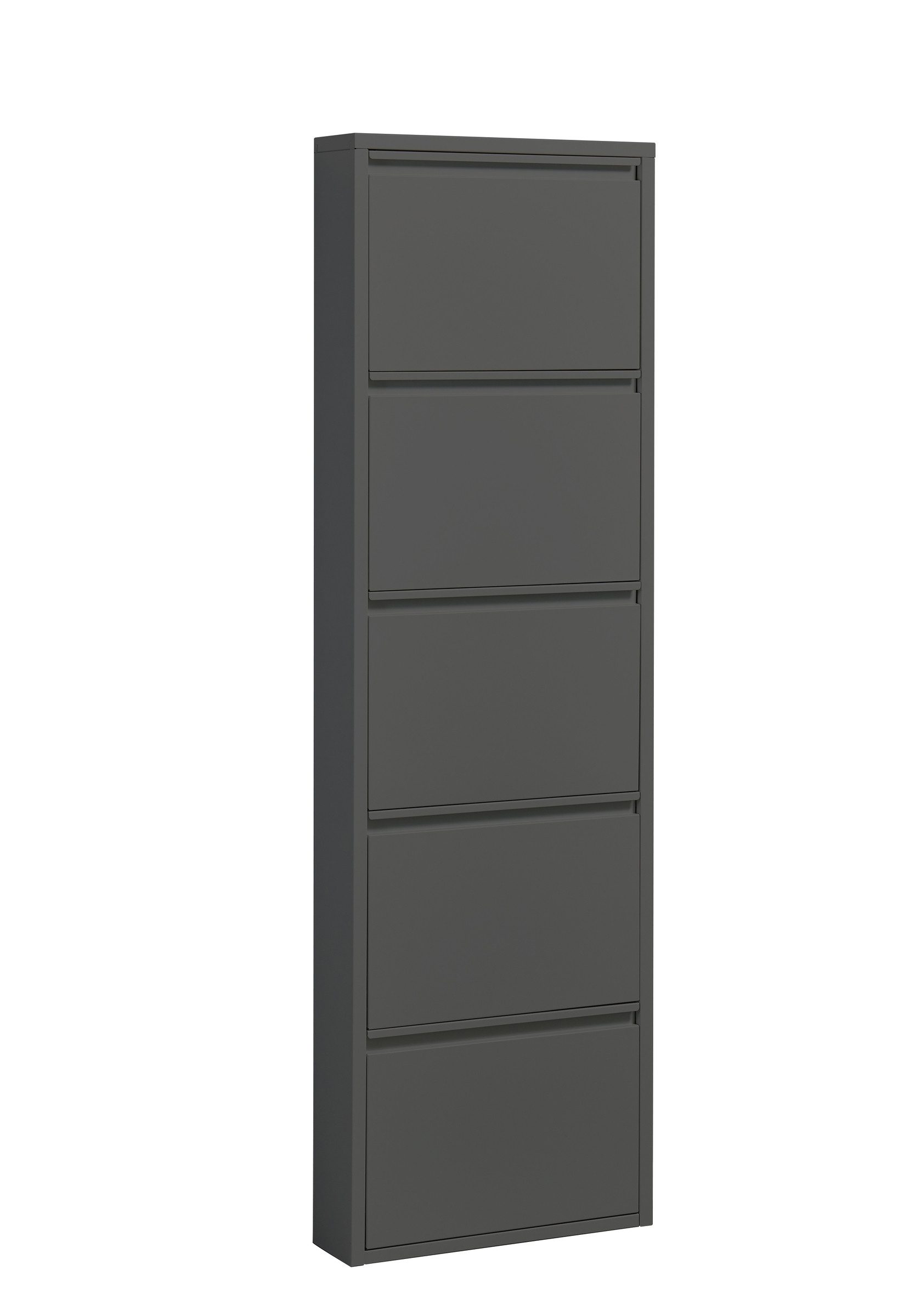PREISBRECHER Schuhkipper Bert, 5 Klappen, 10 paar Schuhe, in anthrazit, Metall - 51x170x16cm (BxHxT)
