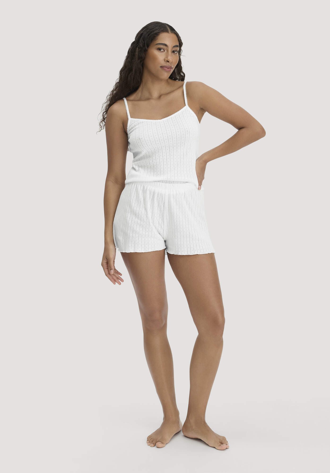 Hessnatur Pyjamahose Regular PURE POINTELLE aus reiner Bio-Baumwolle (1-tlg)