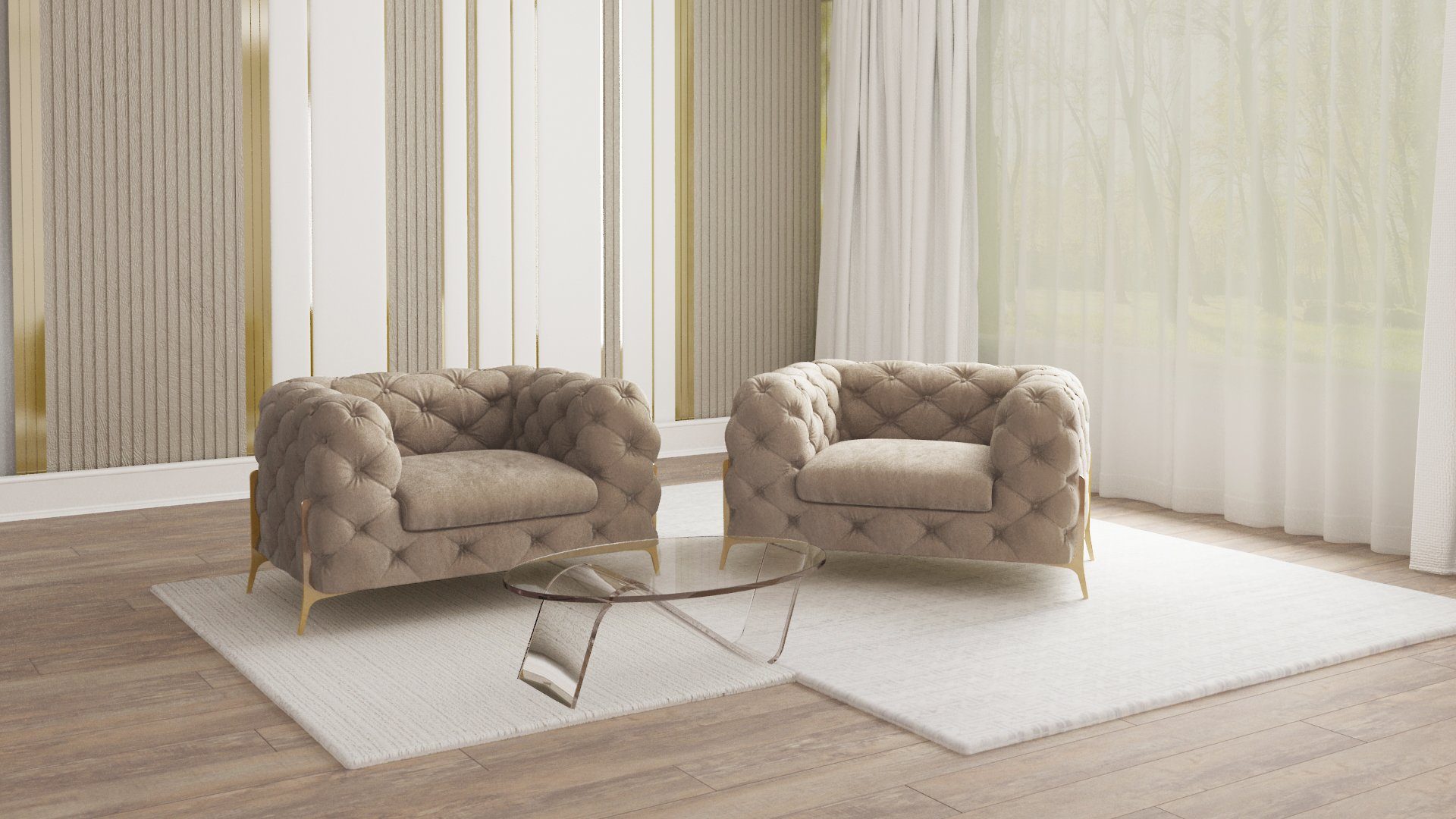 S-Style Möbel Chesterfield-Sessel Ashley mit Goldenen günstig online kaufen