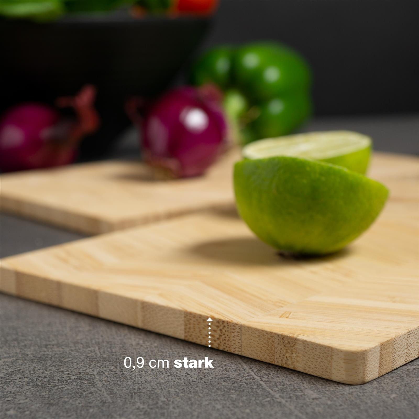 Moritz & Moritz Schneidebrett Moritz & Moritz 2x Holzbrett Bambus Grätenmuster, Bambus, (2er Set, 2-St), 23 x 14,5 cm zum Schneiden, Anrichten und Servieren