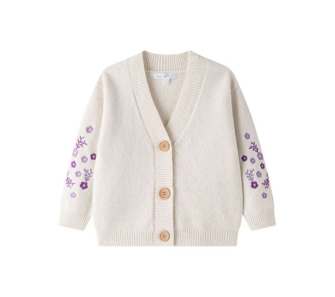 suebidou Strickjacke Kinder Cardigan langarm mit Knöpfen und Stickerei für Mädchen