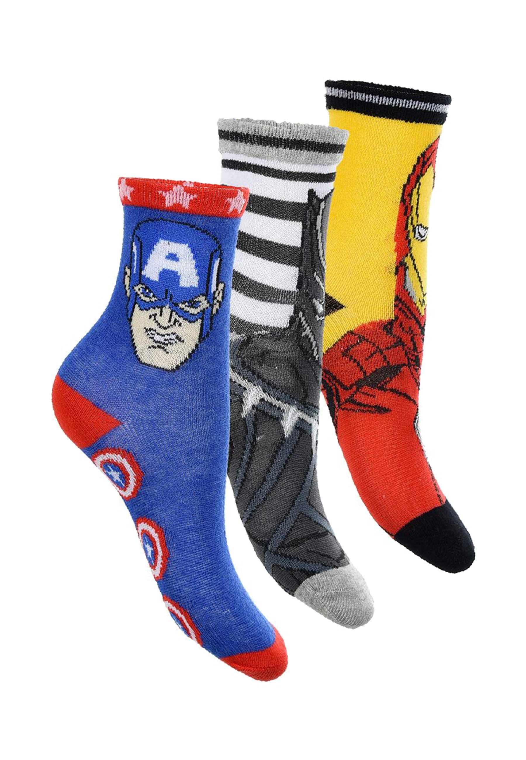 The AVENGERS Socken Captain America Iron-Man Hulk Kinder Jungen Socken Strümpfe (6-Paar)