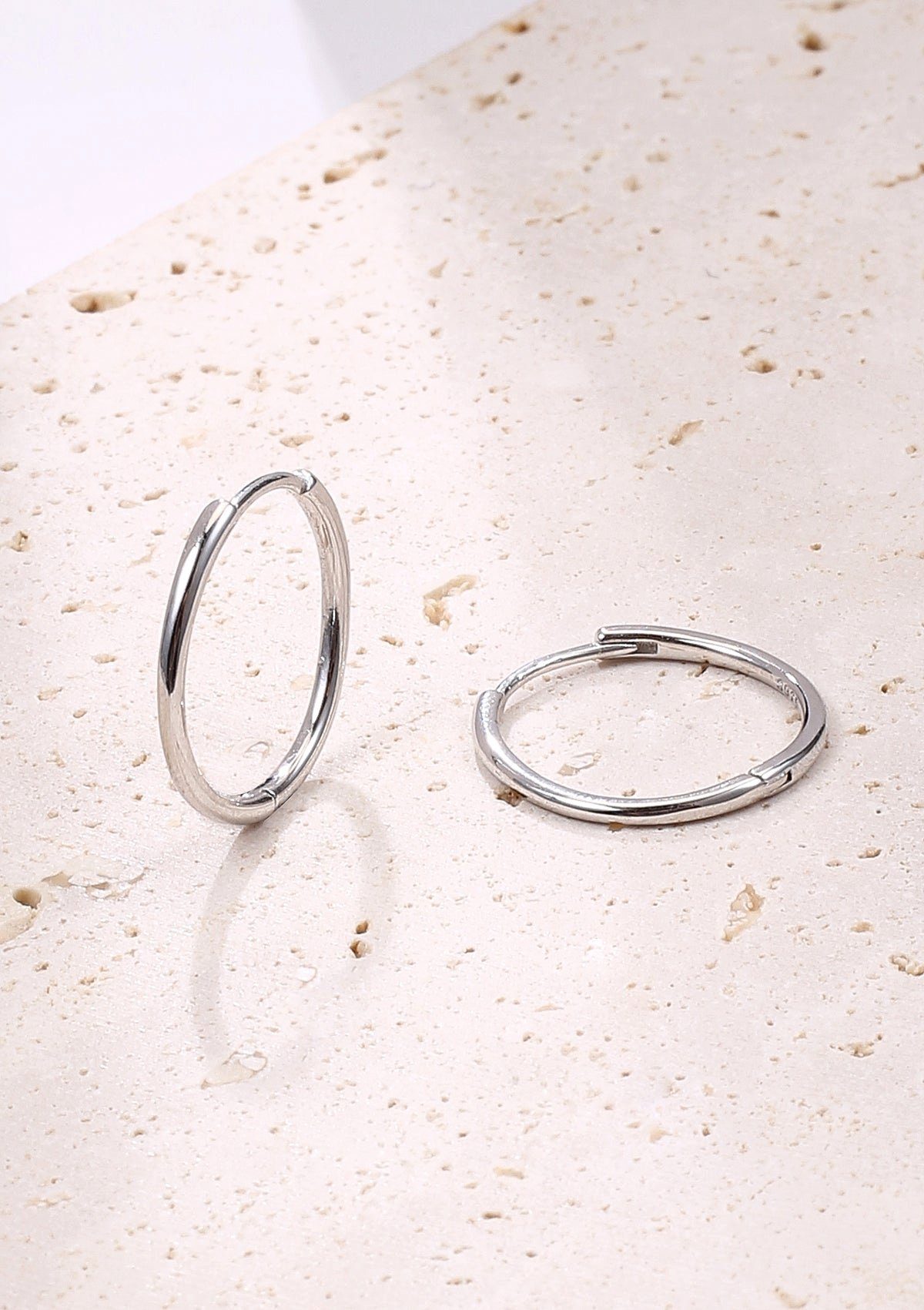 Hey Happiness Paar Creolen 925 Silber Damen, Vergoldet 18K Roségold, Basic Ohrringe Silber, Geschenk Idee