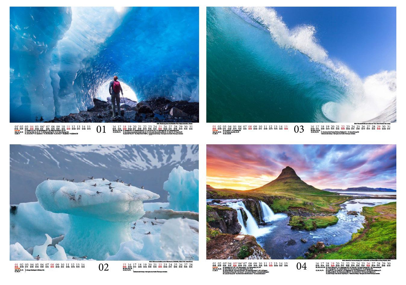 Seelenzauber Wandkalender Wasserzauber DIN A4 Kalender für 2026 Wasser und Wasserfälle