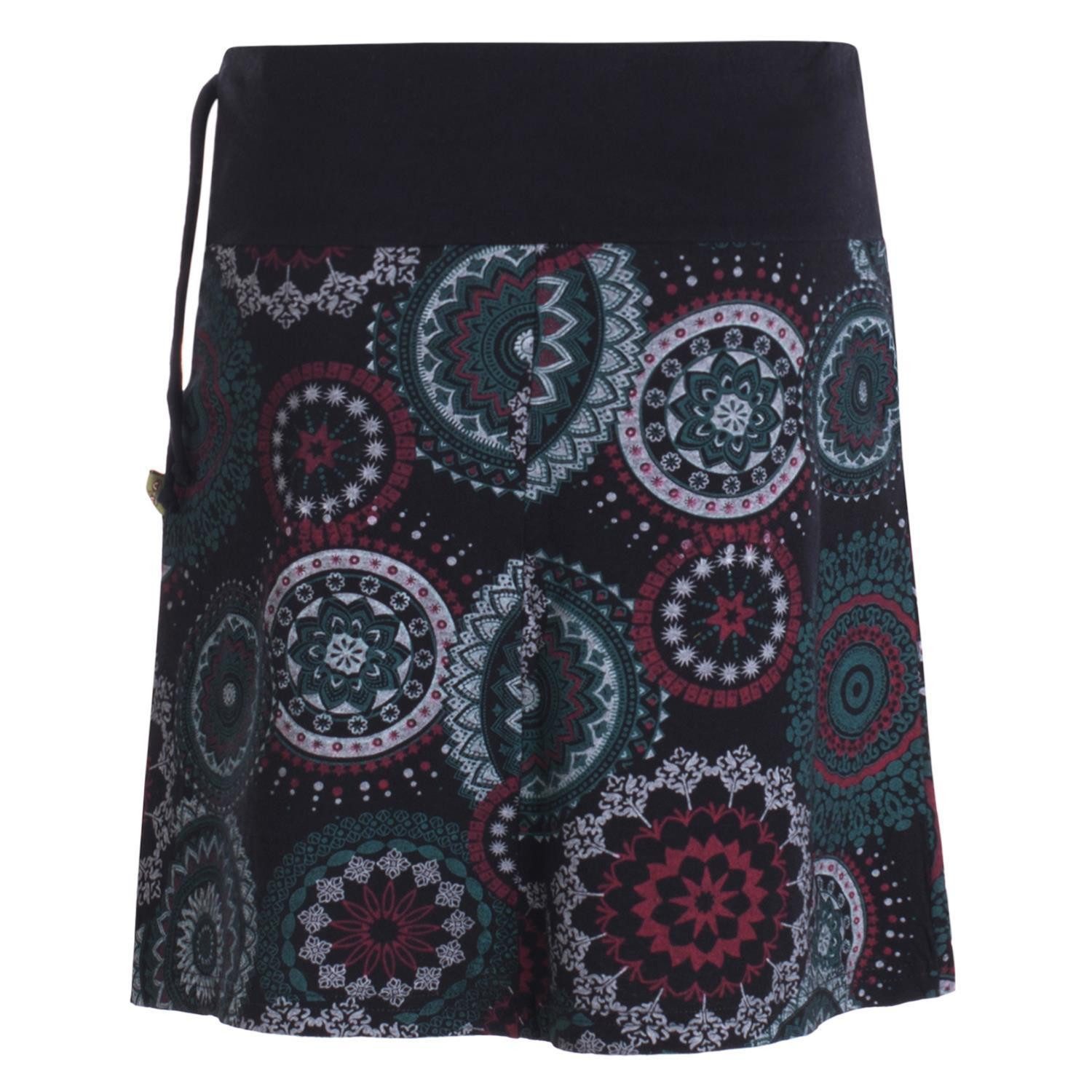 Vishes Minirock Kurzer Damen Baumwoll-Rock Taschen-Rock Mini-Röcke Mandala günstig online kaufen