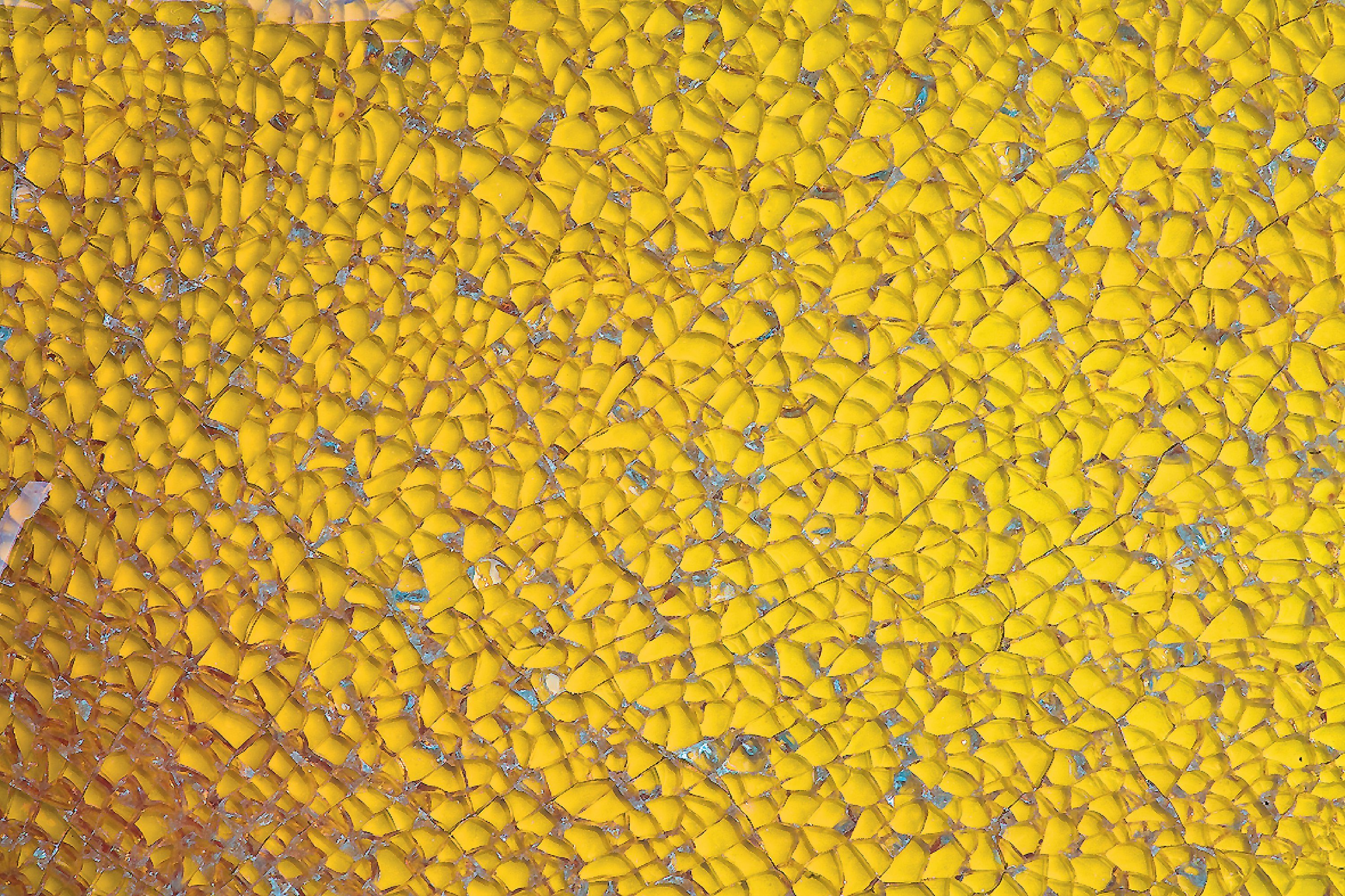 Glorex Dekoobjekt Platte, Gelb x 15 cm 20 cm Mosaik Crackle