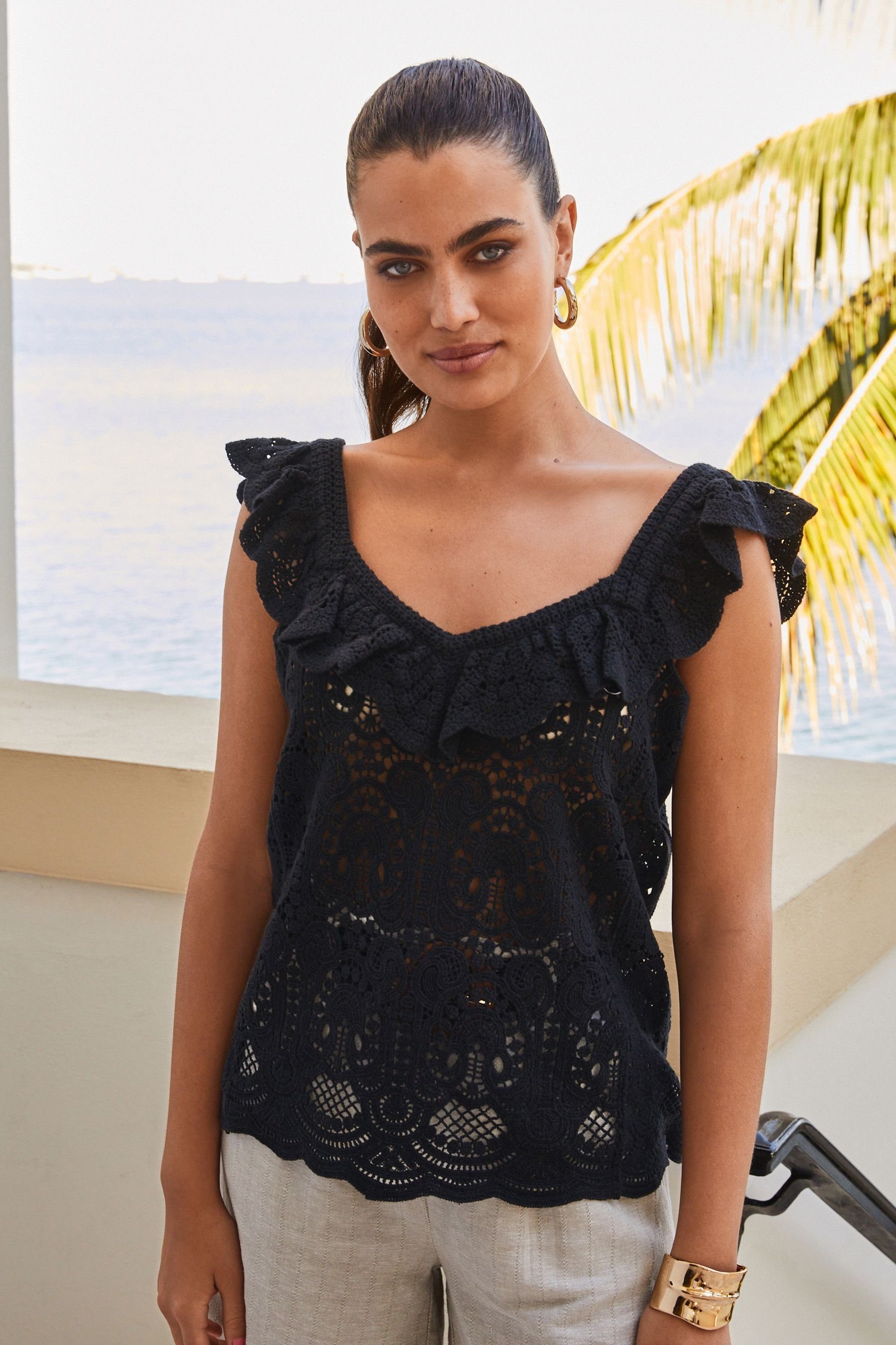 Next Stricktop Gehäkeltes Sweetheart Trägerhemd (1-tlg)