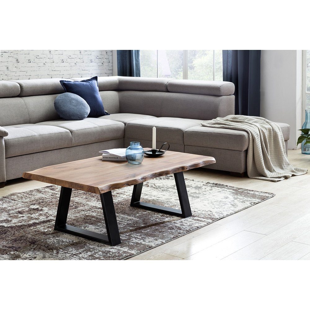 Lomadox Couchtisch, Baumstamm Wohnzimmertisch, Massivholz Akazie 115x40x60cm 115/40/60cm | Couchtische