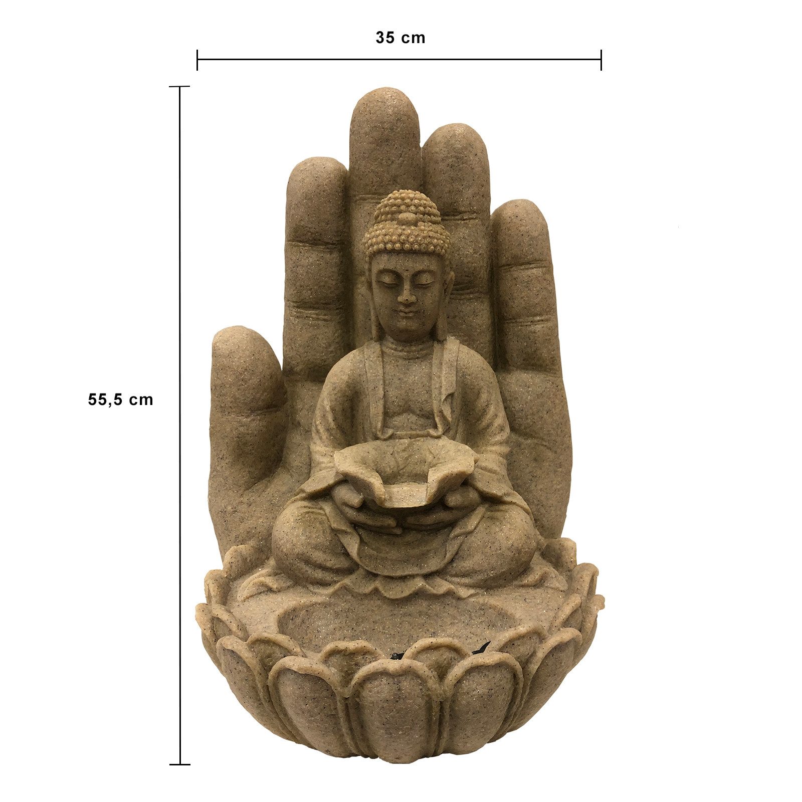INTERGARDEN Wasserspiel Zimmerbrunnen mittelgroß - Buddha 55cm mit Beleucht günstig online kaufen