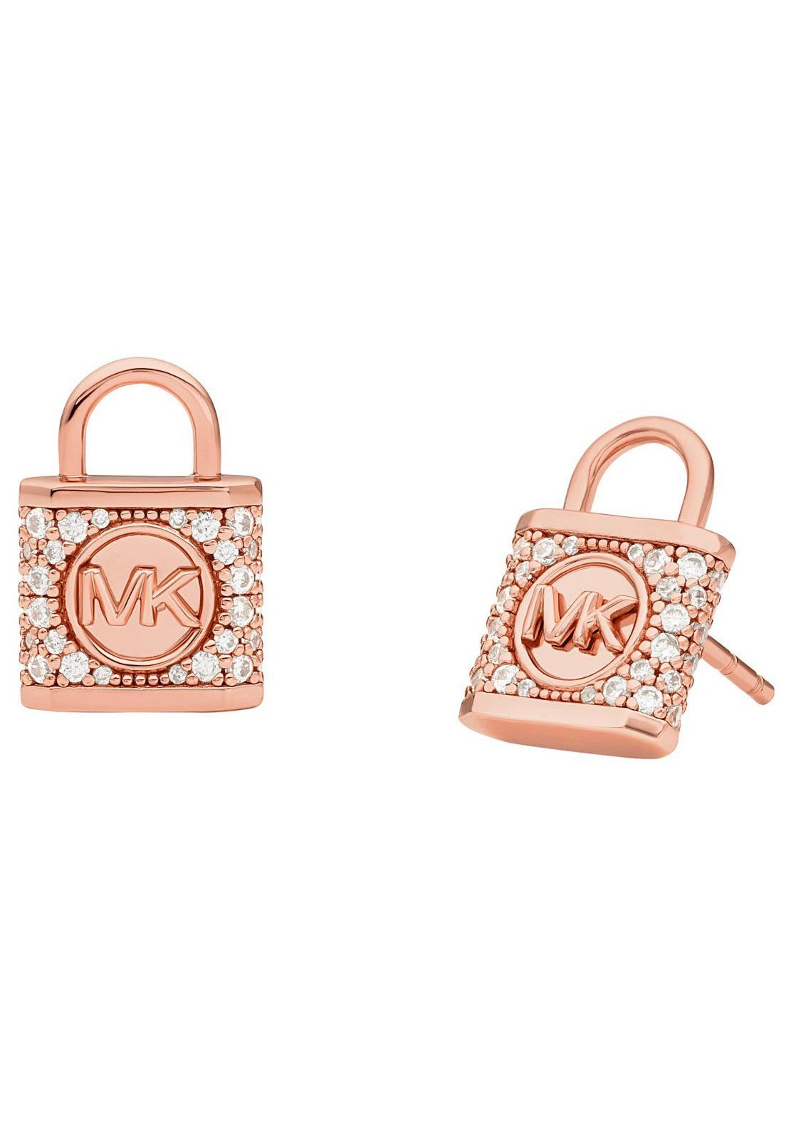 MICHAEL KORS Paar Ohrstecker PREMIUM, SCHLOSS, MKC1628AN, mit Zirkonia roségoldfarben-kristallweiß