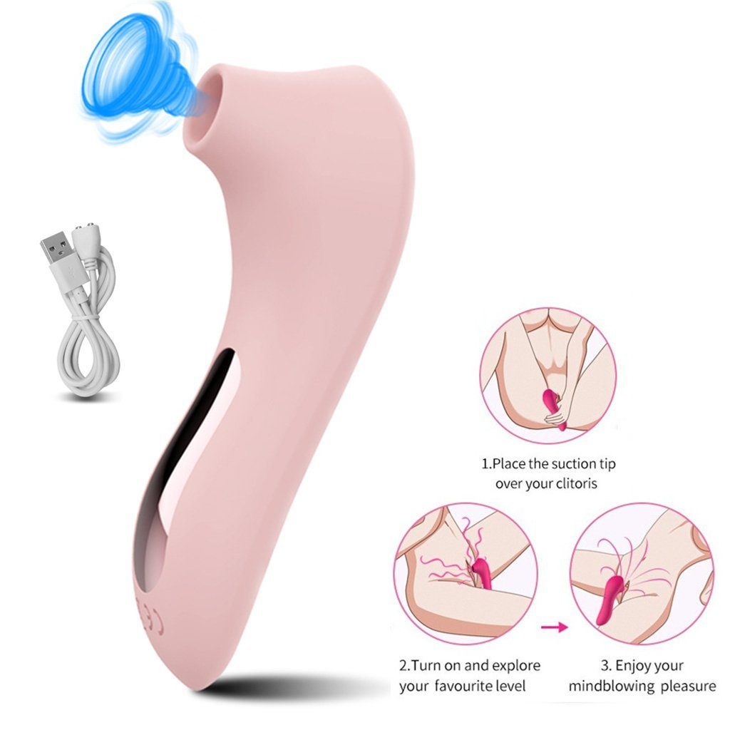 autolock Klitoris-Stimulator Leise Starke Klitoris-Stimulation,Druckwellenvibrator, Schnelle orgams erotisches Sexspielzeug für frauen Hautfarbe