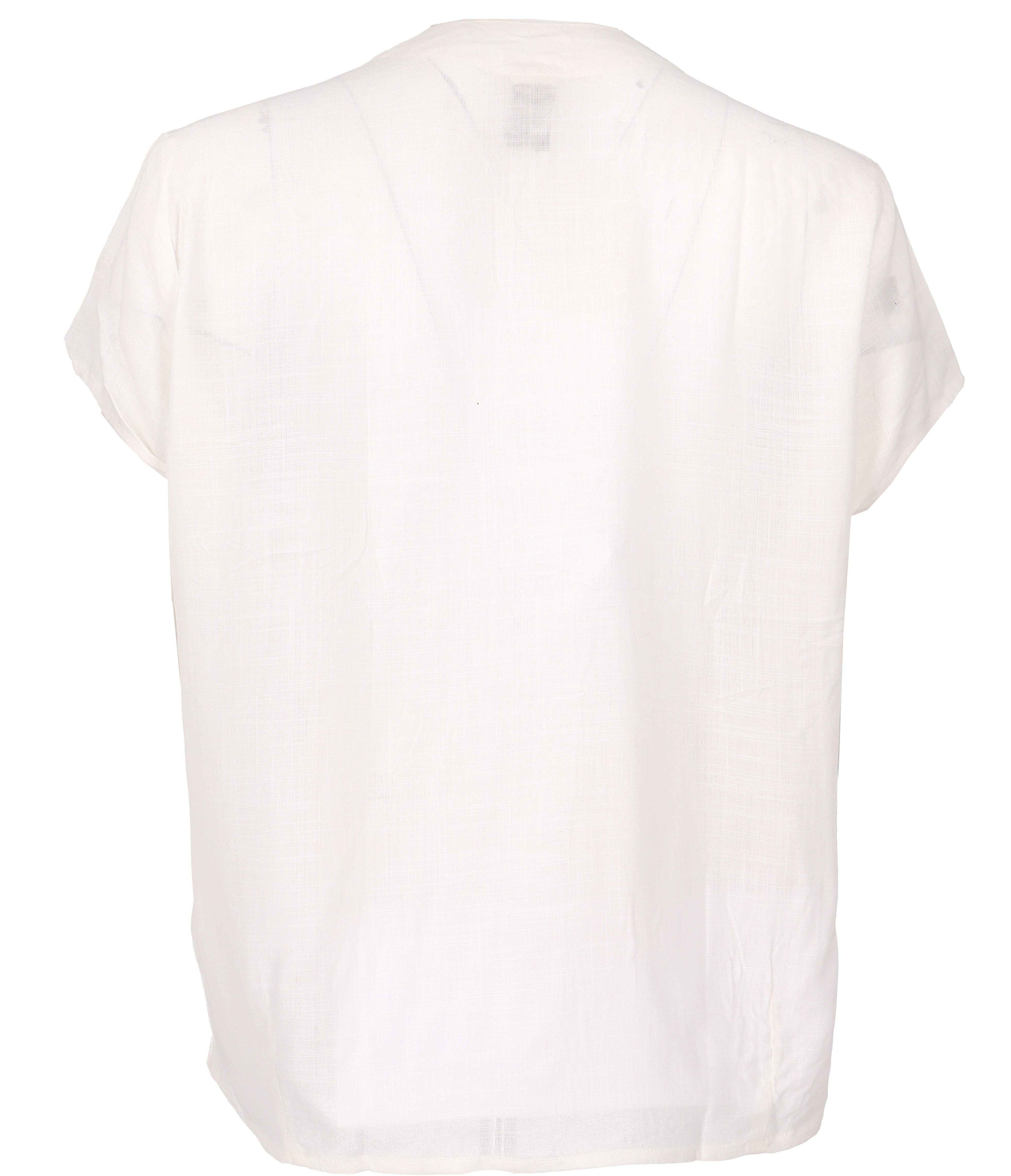 Guru-Shop Longbluse Luftiges Basic Blusentop, Kurzarm Bluse -.. alternative Bekleidung