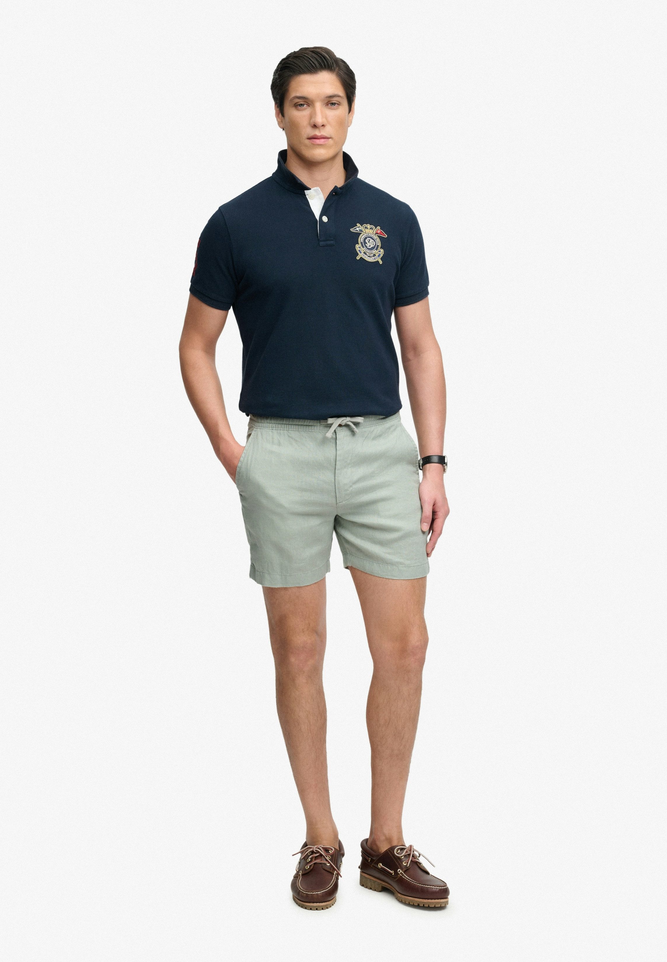 Superdry Shorts MERCHANT LINEN SHORT aus Leinen, Relaxed Fit, mit Reißverschluss