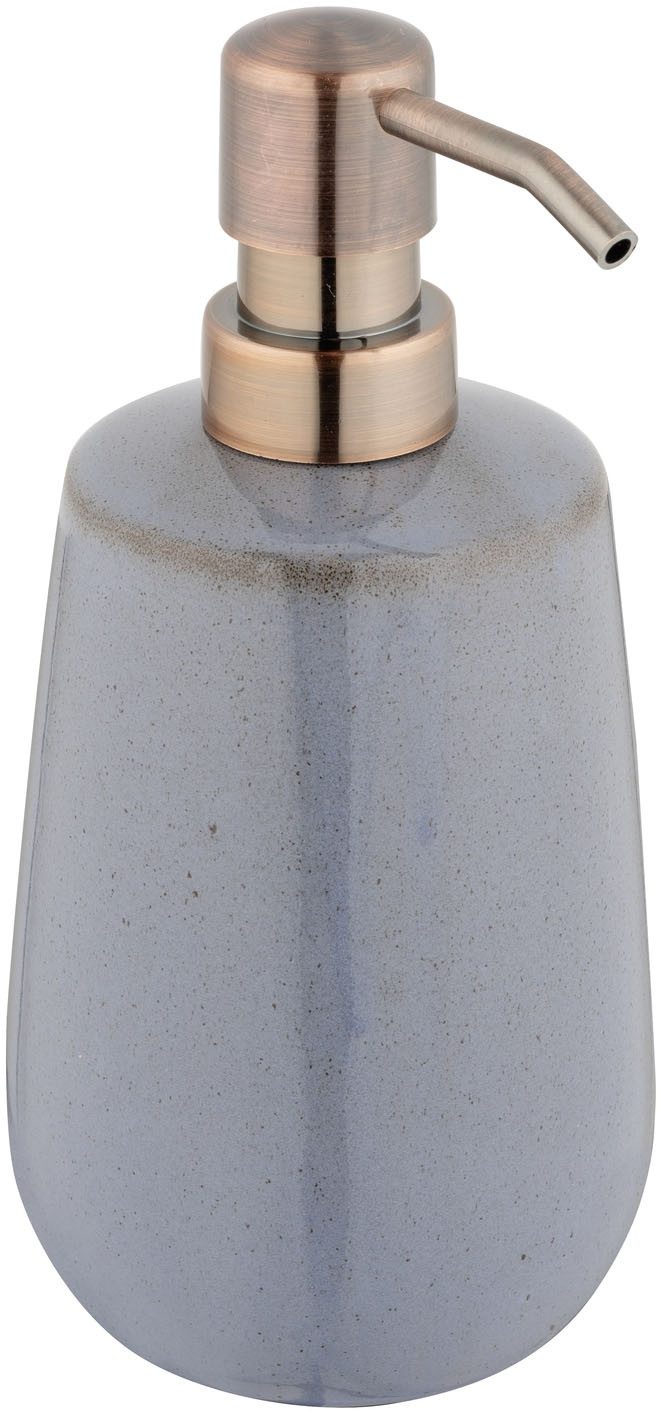 WENKO Seifenspender Sirmione, für Flüssigseife aus Keramik mit Kupferakzent