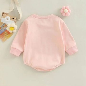 suebidou Body Baby & Kleinkind Langarm Onepiece "Girl Power" rosa weich und bequem Sweatshirt-Look