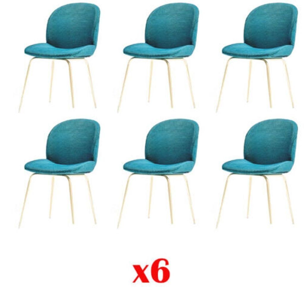 JVmoebel Esszimmerstuhl, Grüne Sessel 6x Luxus Modern Esszimmer Stuhl Stühle Sitz Modern