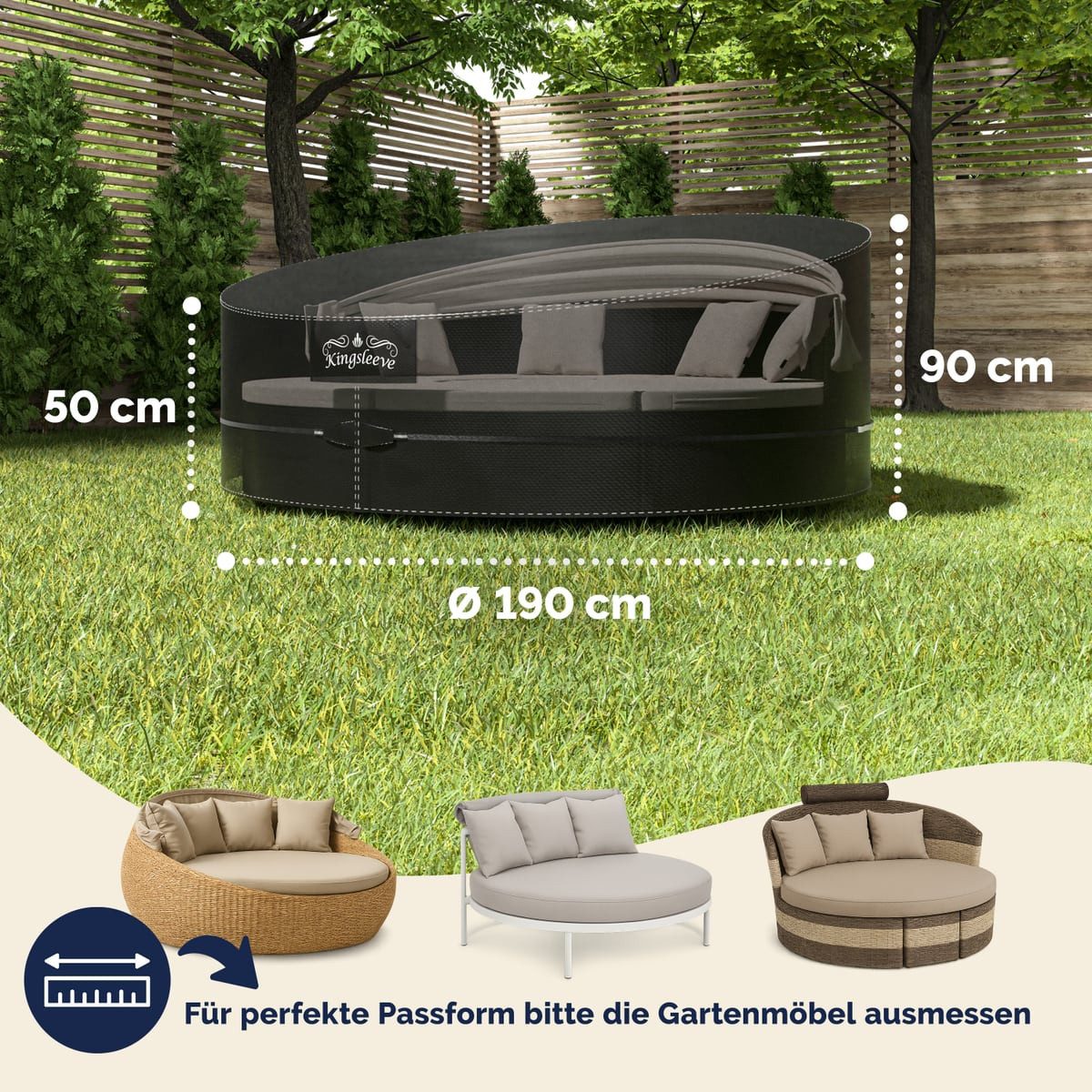 Kingsleeve Gartenmöbel-Schutzhülle, Wasserdicht Winterfest Abdeckplane Gart günstig online kaufen