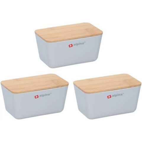 habeig Aufbewahrungsbox Aufbewahrungsbox 3er-Pack mit holzdecke Alpina 0,5 L Frischhaltedose