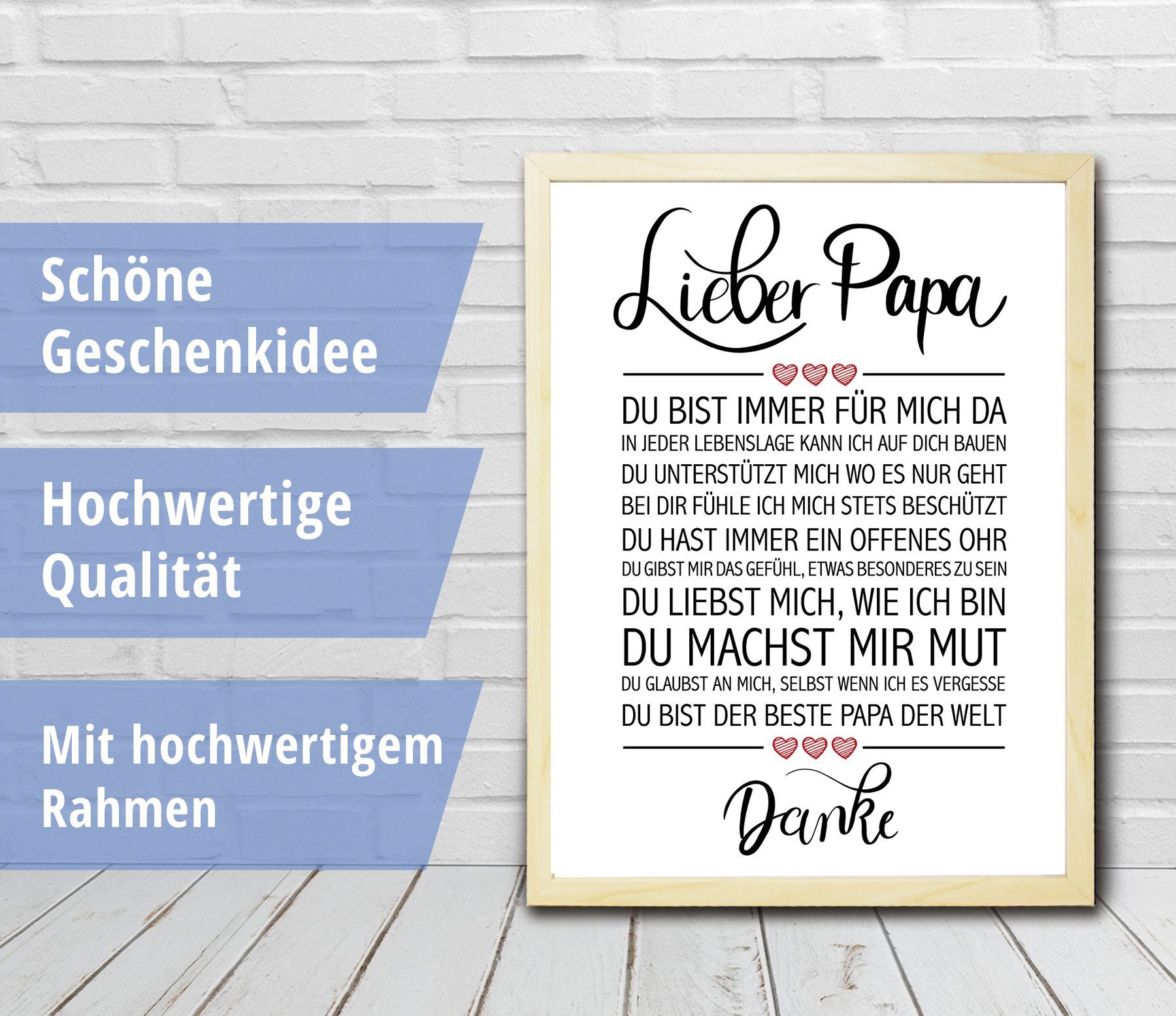 Close Up Kunstdruck Lieber Papa gerahmter günstig online kaufen