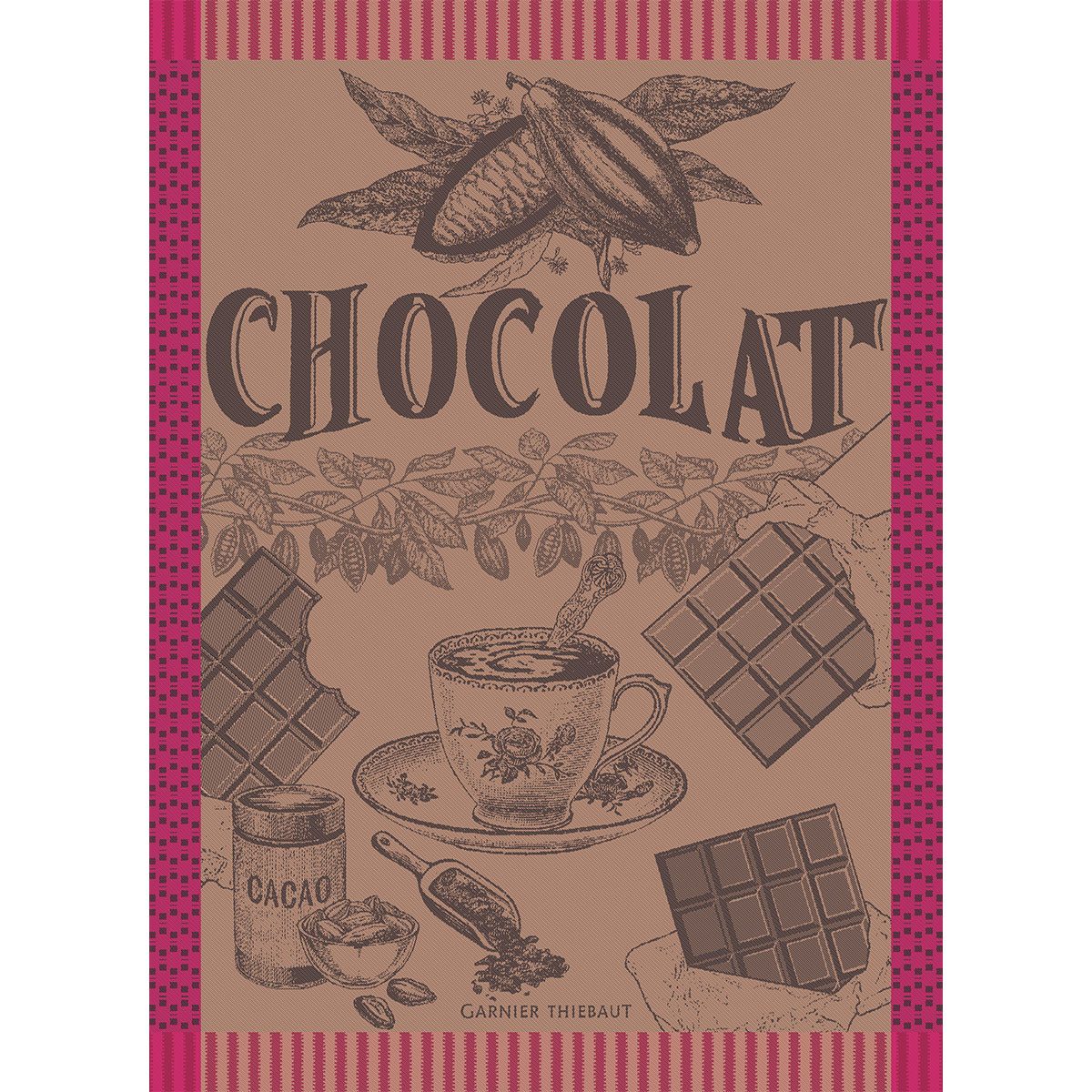Garnier Thiebaut Geschirrtuch Geschirrtuch Tasse De Chocolat Fuchsia 56x77 cm, (1-tlg., 1 x Geschirrtuch), jacquard-gewebt
