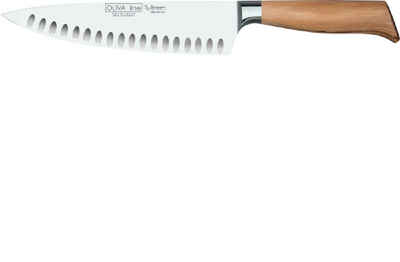 Burgvogel Kochmesser Kochmesser mit Kulle- Klinge 20 cm, Griff aus Olivenholz