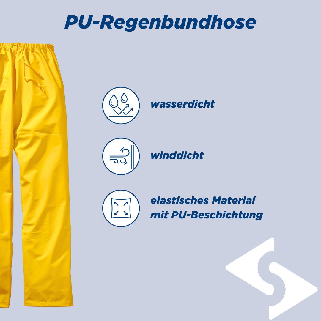 SCHEIBLER WORKWEAR Regenhose PU-Regenbundhose wasserdicht (3.000mm) und winddicht