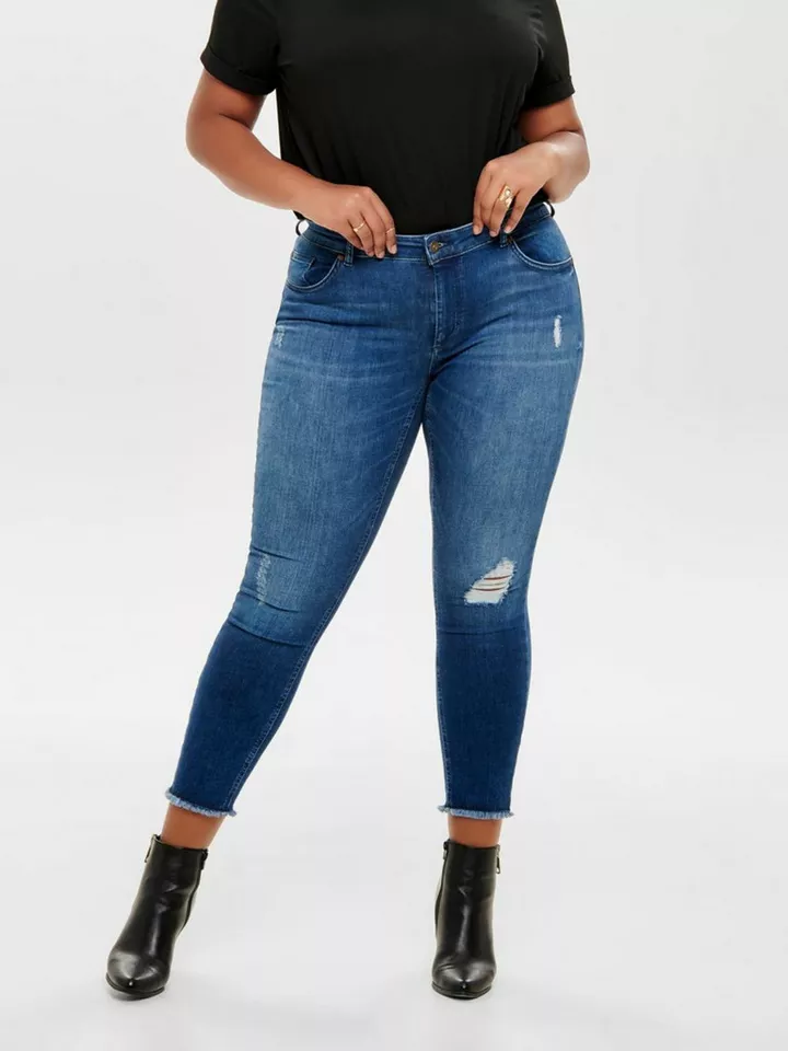 ONLY CARMAKOMA 7/8-Jeans Willy (1-tlg) Fransen