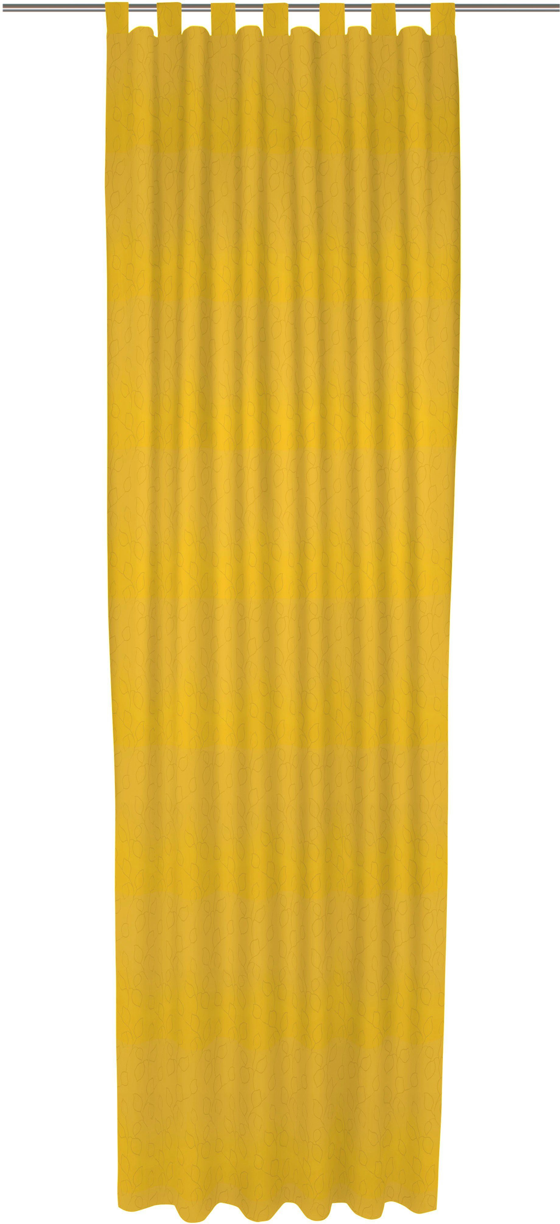 Vorhang Westport, Wirth, Schlaufen (1 St), blickdicht, Jacquard gelb | Fertiggardinen