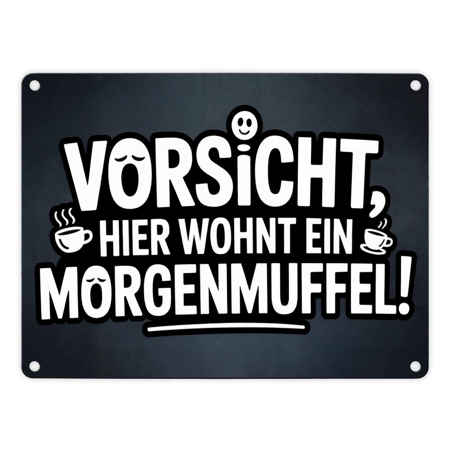 speecheese Metallschild Vorsicht, hier wohnt ein Morgenmuffel! Metallschild in 15x20 cm Humor