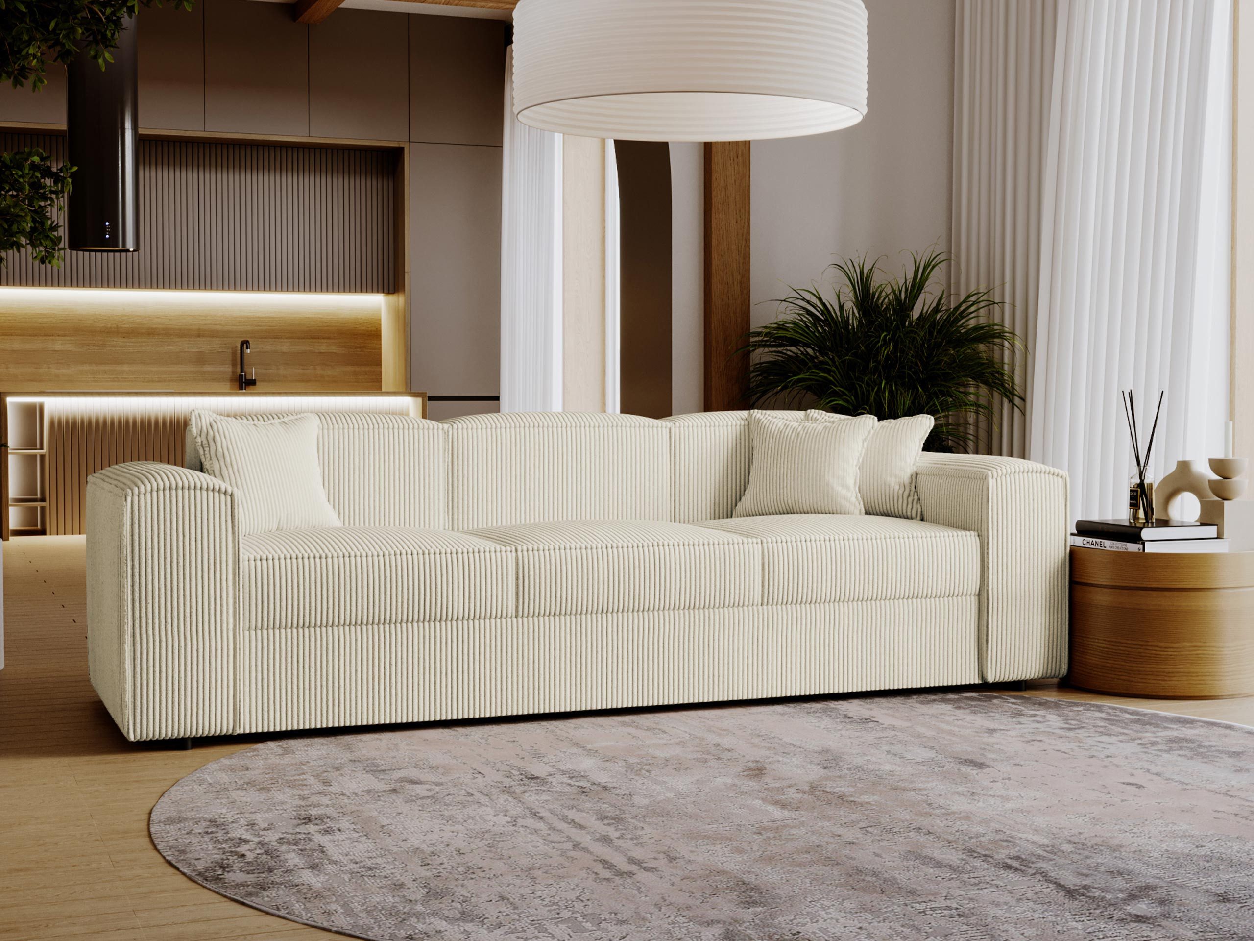 MIRJAN24 Schlafsofa Santos, mit Schlaffunktion, Polsterlehnen fest montiert, Kissen-Set