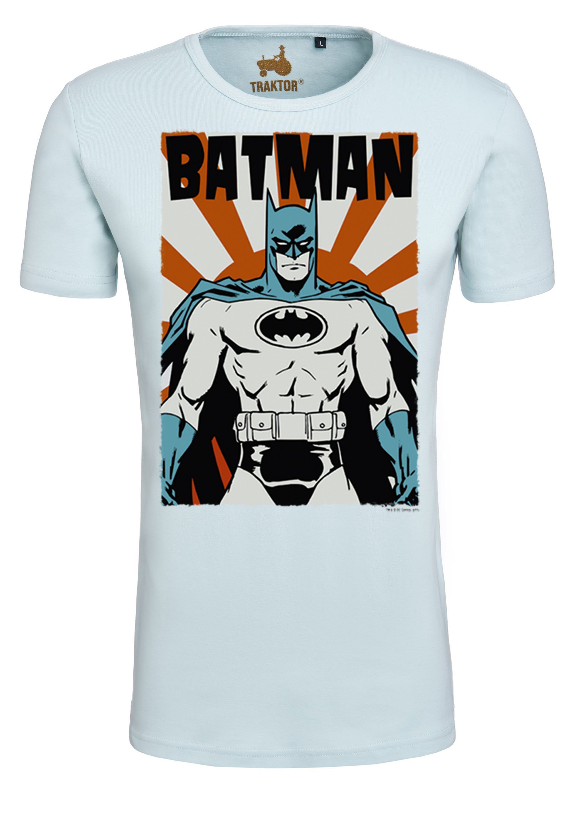 mit Batman Poster T-Shirt trendigem LOGOSHIRT hellblau - Superhelden-Print